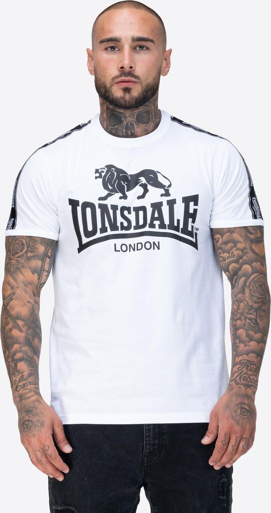 Herren T-Shirt normale Passform STOUR White/Black XXL Lonsdale