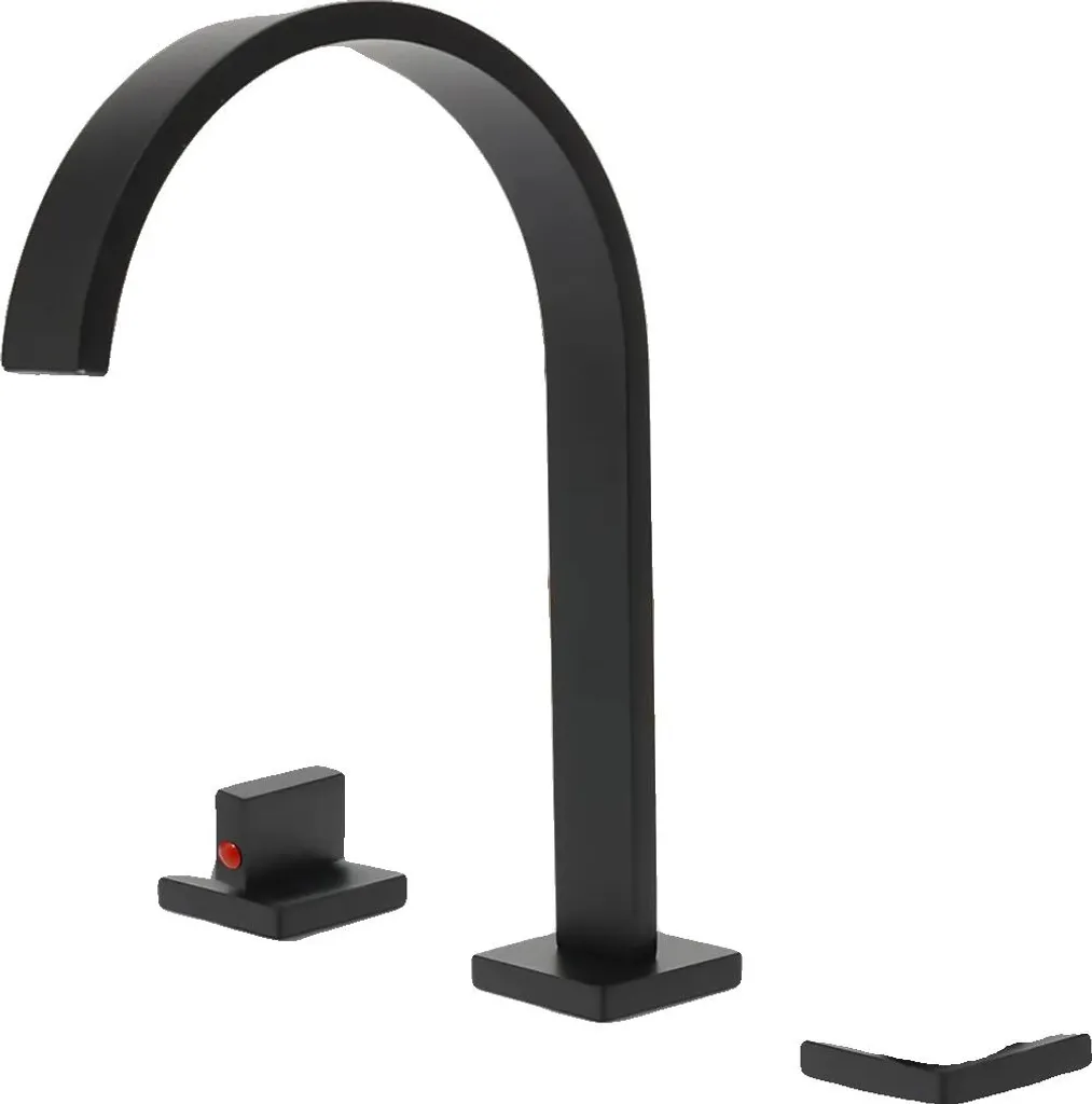 Robinet cascade de salle de bains en laiton chromé et inox noir