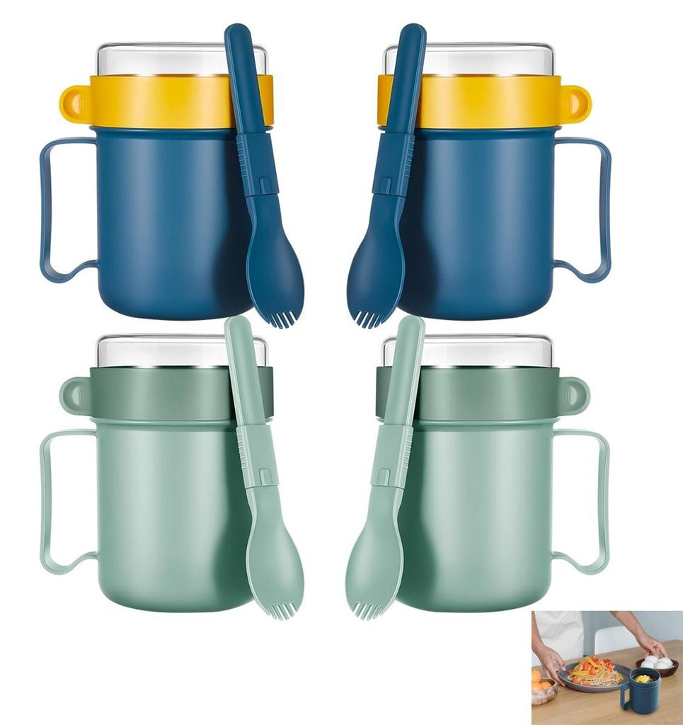 4er-Pack mikrowellengeeignete Suppenbecher mit Deckel, Produktbild 