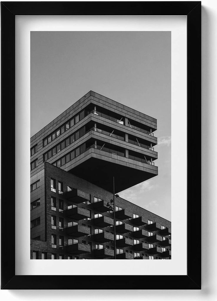 Architektur in Amsterdam– Wandbild mit Rahmen – Gerahmtes Bild – Wanddekoration – 20x30 cm – Schwarz