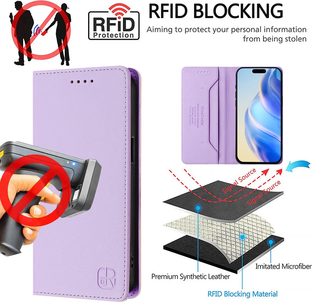 Custodia Portafoglio Per Motorola Moto G75: Pelle Con Carte E Chiusura Magnetica Farfalla