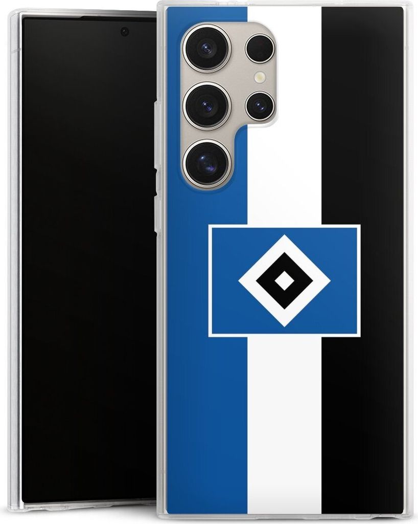 DeinDesign Handyhülle für Samsung Galaxy S24 Ultra Silikon Hülle Case Smartphone Schutzhülle HSV Hamburger SV Streifen
