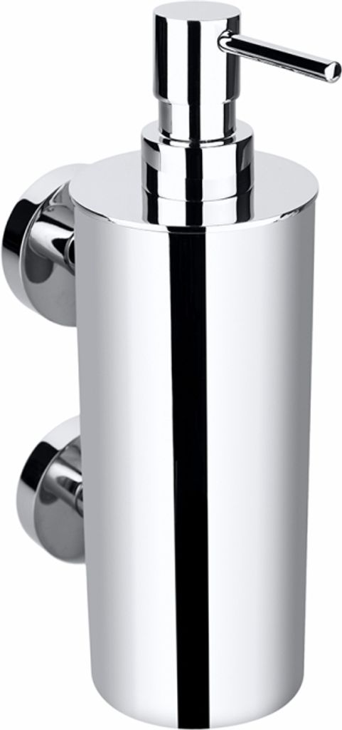 BOMEGA Seifenspender Messing Chrom poliert 55 70x230x110 mm, 550 ml für Bad & Küche >> zum Bohren oder Kleben