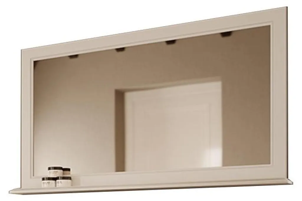 Miroir Mural 124 cm Blanc Vieilli - Solution Rangement Tablette Boho