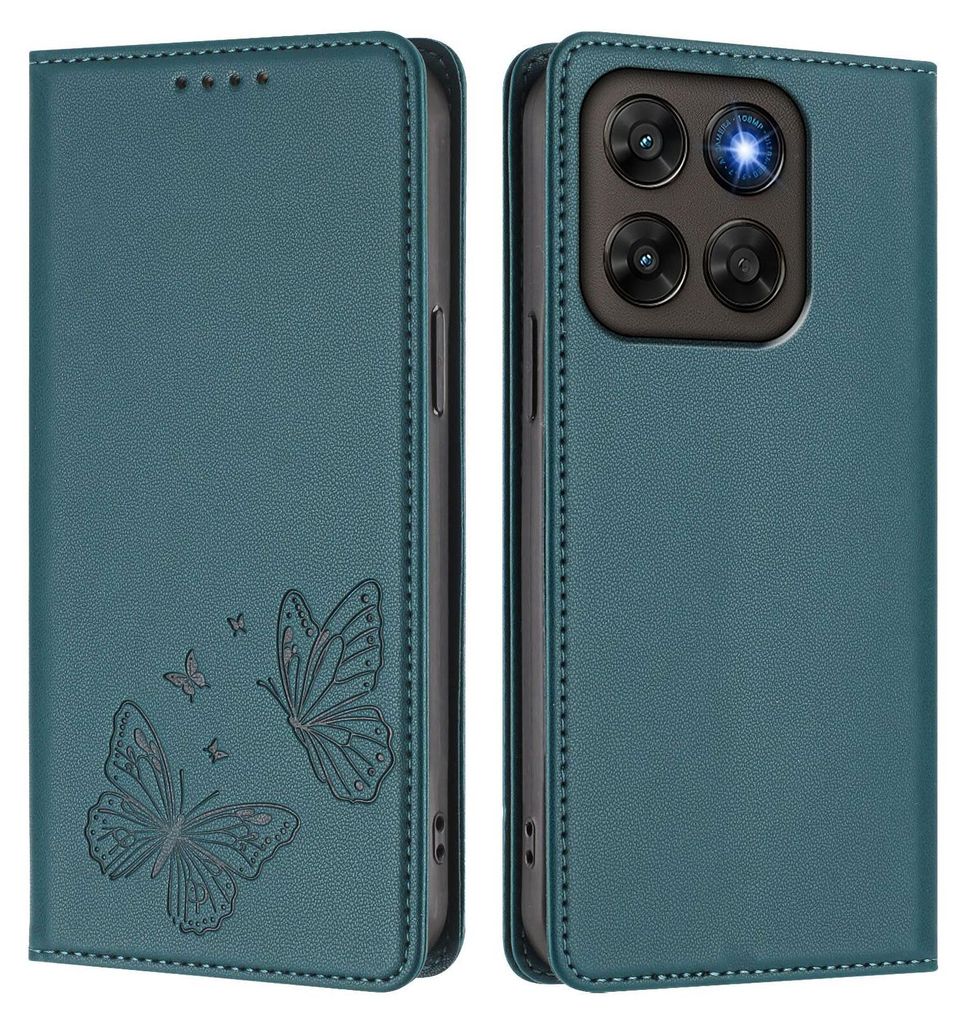 Lederhülle für Motorola Moto G67/Moto G77, Schmetterling Produktbild 