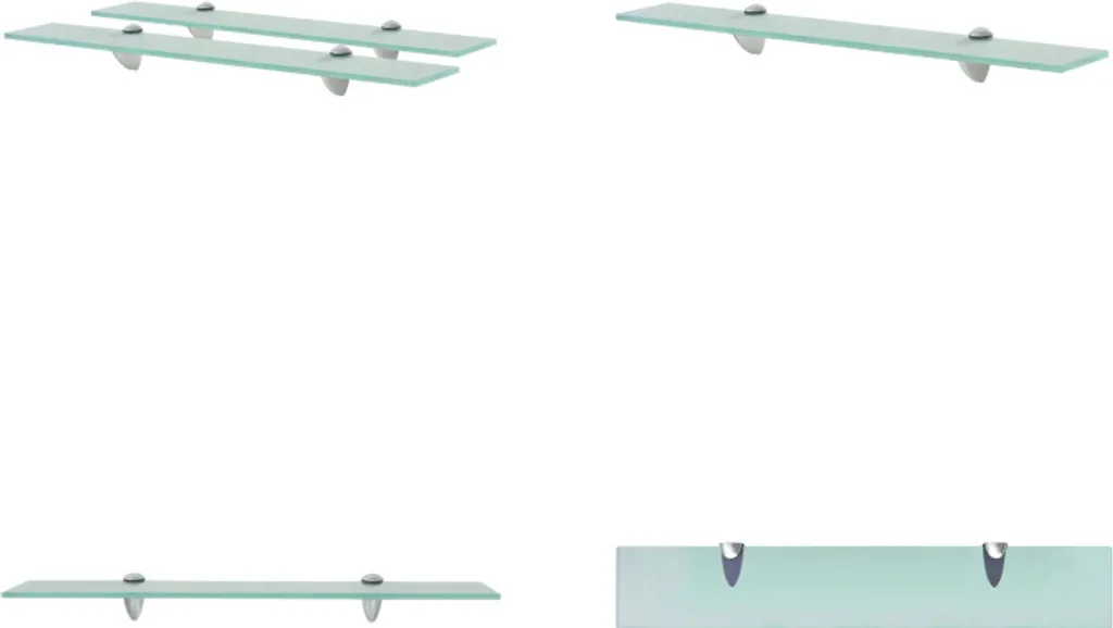 vidaXL Mensole in Vetro da Muro - Set 2 Pezzi 60 cm Sicure e Belle