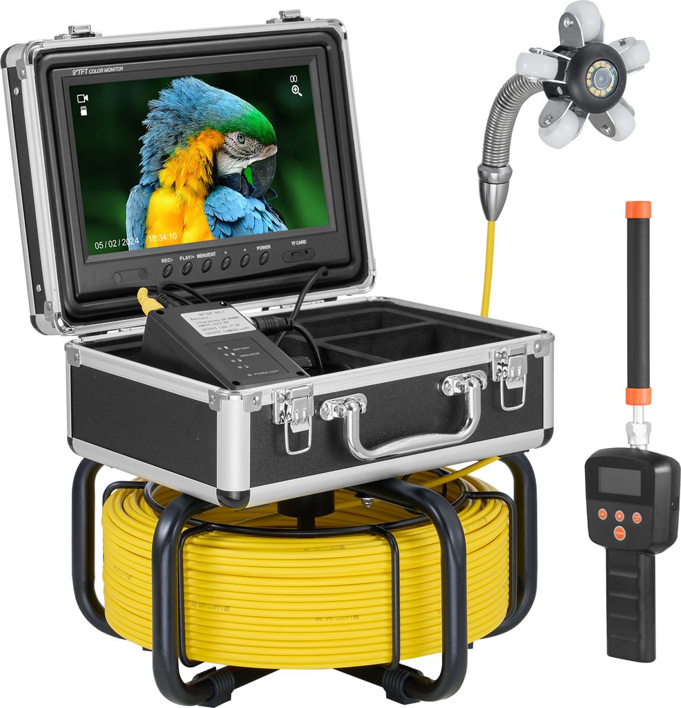 SucceBuy-Kanalkamera mit 512-Hz-Ortungsgerät, Ausfahrlänge 30 m, selbstnivellierende Abflussinspektionskamera mit 9-Zoll-1080P-HD-Bildschirm, 32 ...