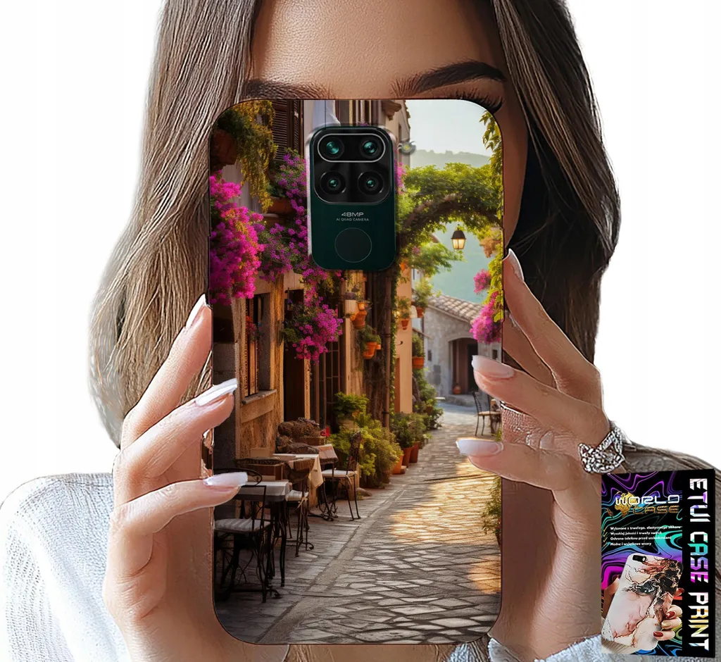 Custodia Per Xiaomi Note 9 - Strada Pittoresca Con Caffè + Vetro