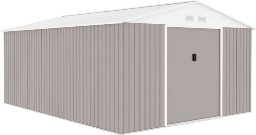 Gartenhaus aus Metall, 15,16 m² Verankerungsset inklusive Taupe