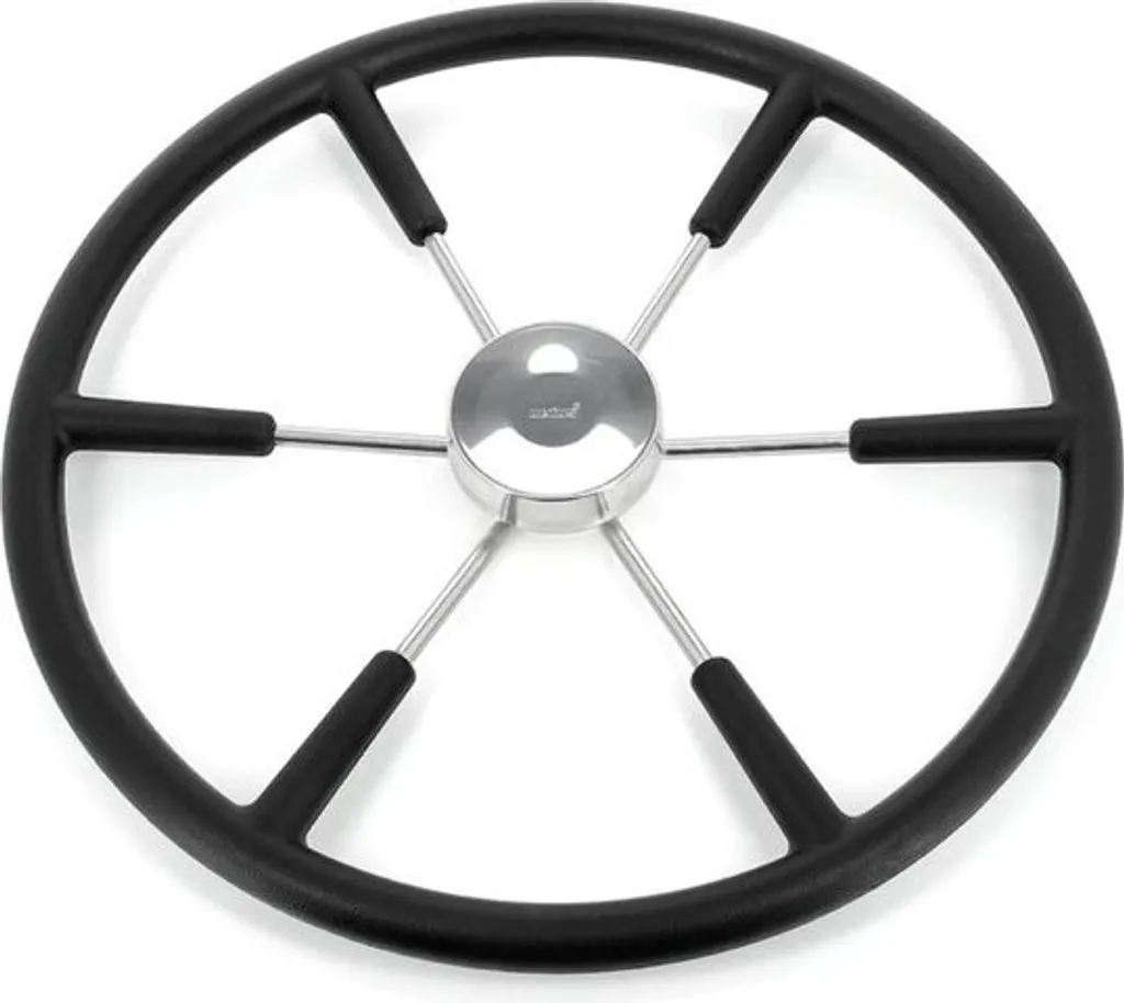 Volant VETUS KS55Z en acier inoxydable Ø550mm avec bordure noire chic