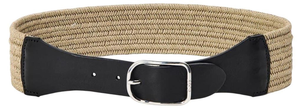 Boss - "Clea El" Gürtel für Damen, gewebter Stoff, Leder, Metallschnalle GT21814 (80 cm) (Mittelbeige)