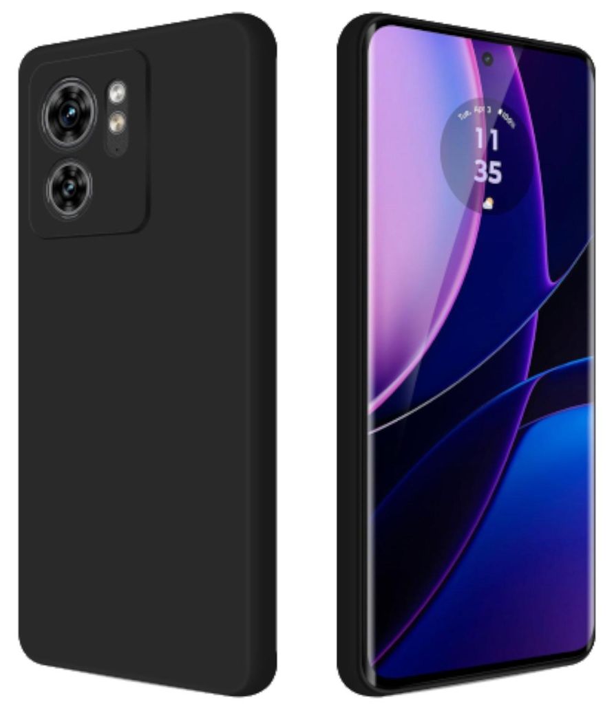 Für Motorola Edge 40 Silikon Schutz Schwarz Handyhülle Produktbild 