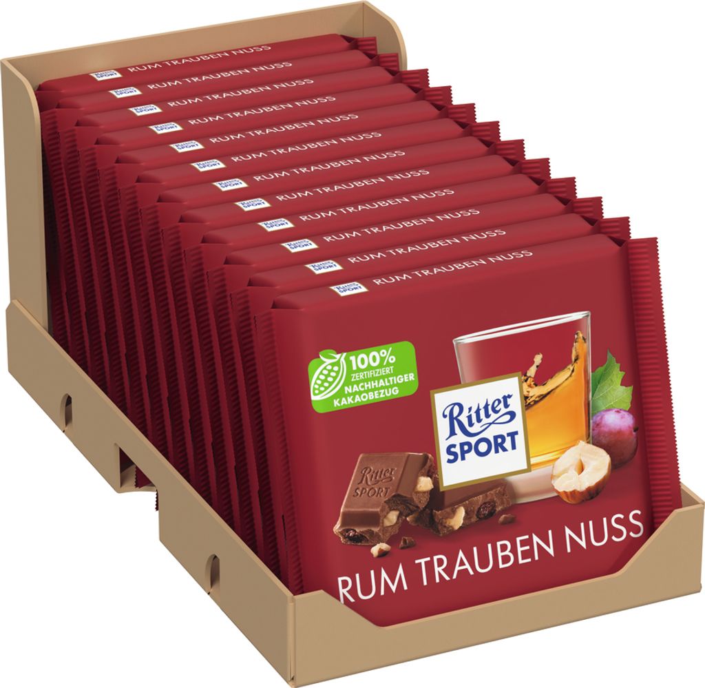 Ritter Sport Rum Trauben Nuss 12 x 100g Produktbild 