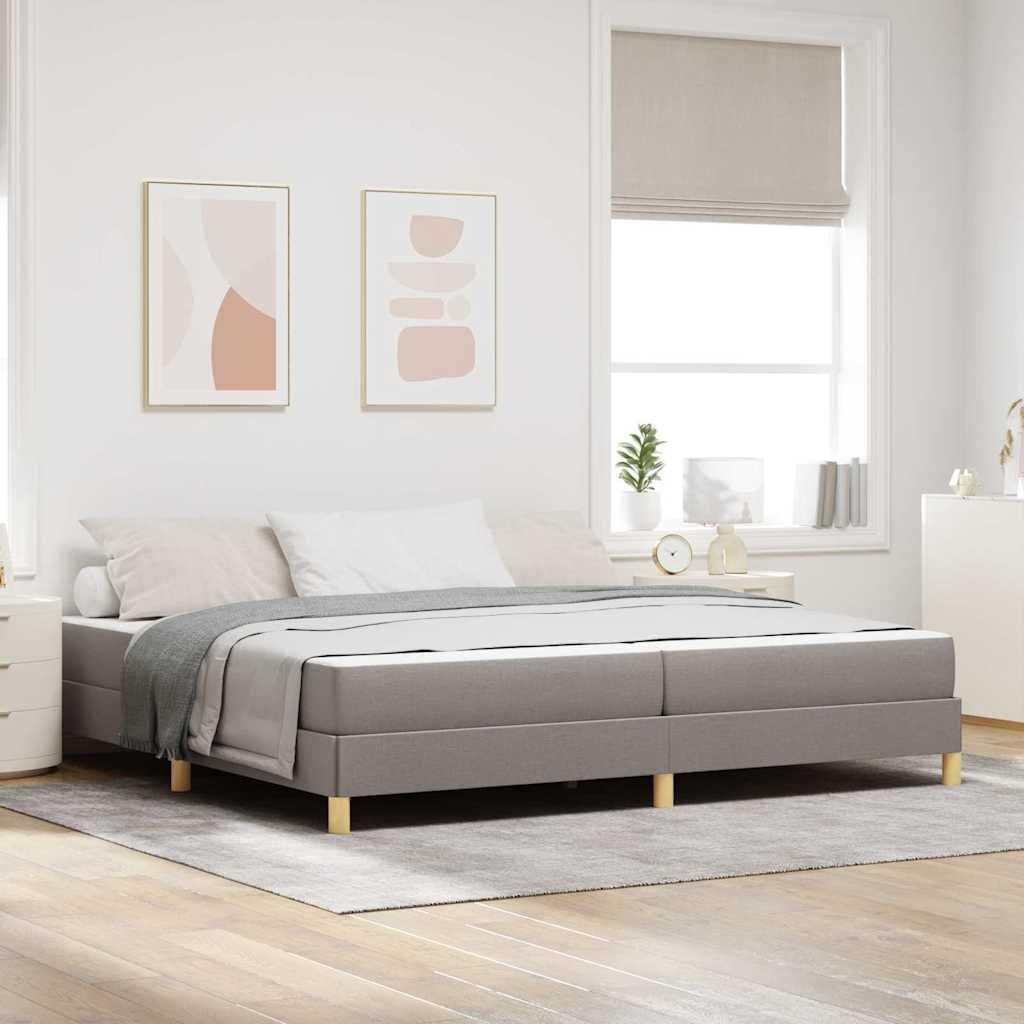 Möbel Boxspringbett Taupe, Braun 200 x 200 cm Stoff, Ingenieurholz - Klassische Betten 3398595
