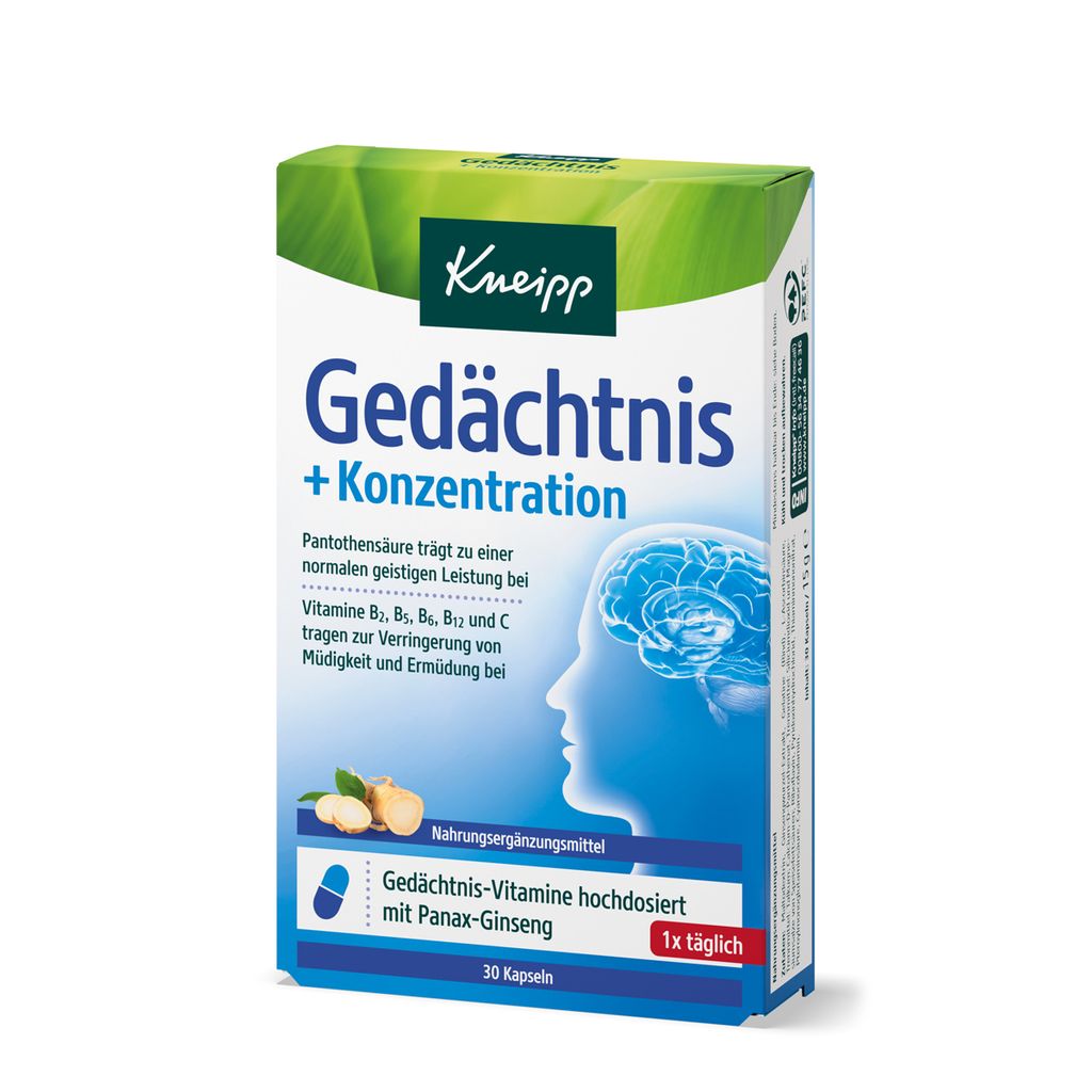 Kneipp Gedächtnis & Konzentration Kapseln (30Stk) Produktbild 