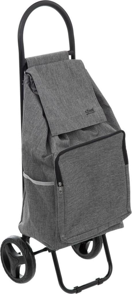 Einkaufswagen - 2 Räder - Grau - Stahl und Polyester - 95 cm