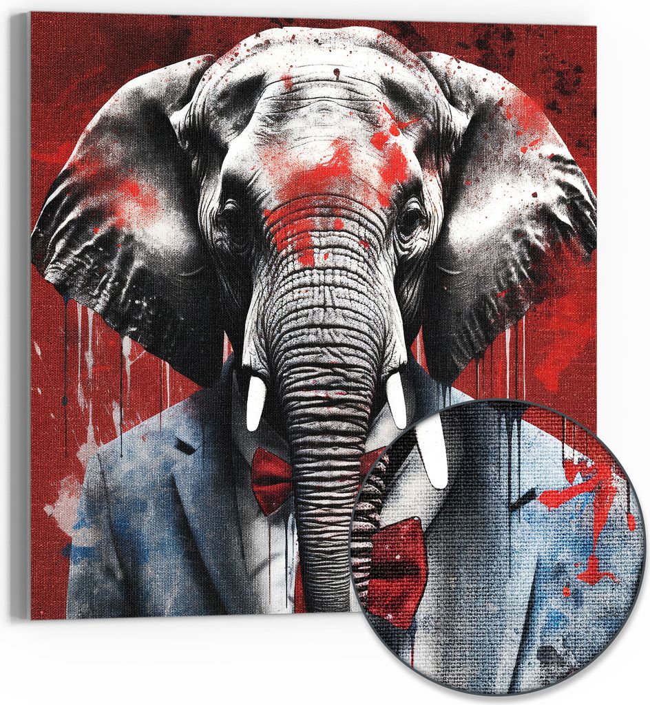 DEQOART Hybrid Leinwand Bild 30x30 cm 'Eleganz der Wildnis' Wandbild Glas flach modern