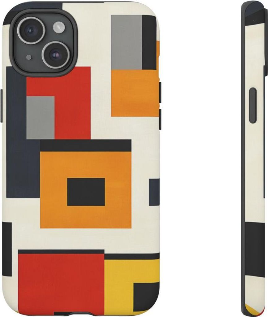 Geometrische Farbblöcke – Hülle Kompatibel mit iPhone 15 Plus