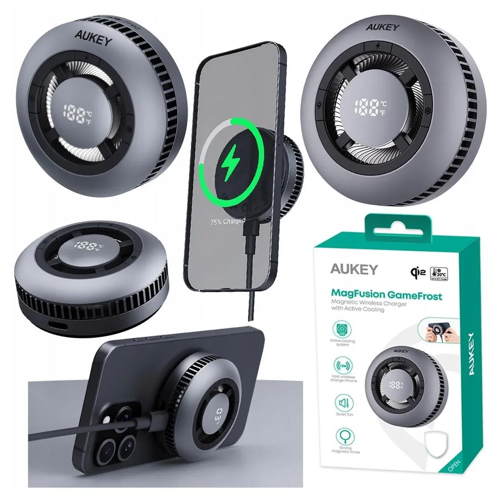 Aukey MagLink Halo LC-G10 Chargeur sans fil Qi2 magnétique avec froid