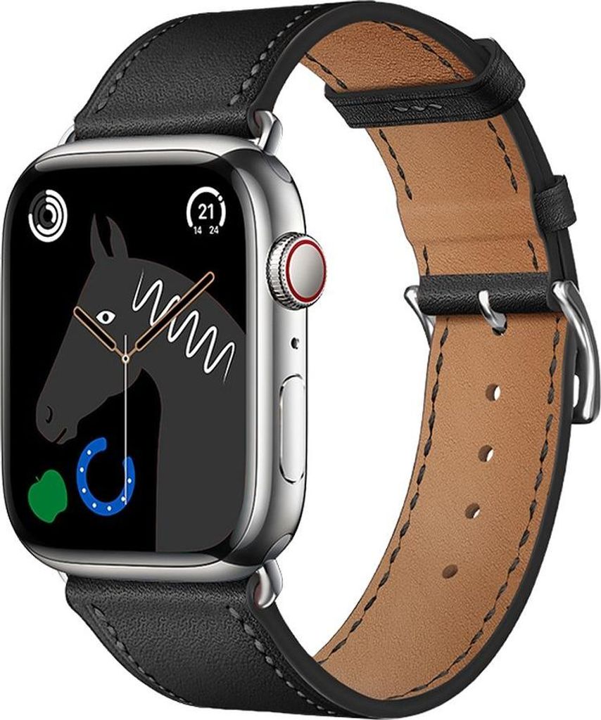 Strap to Apple Watch Forcell F-Design FA20 holes eco-friendly leather 42 / 44 / 45 / 49 mm black