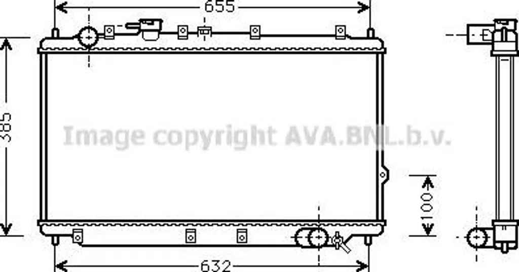 Radiateur moteur AVA KA2016 pour Cerato et Shuma OE 0K2A115200B