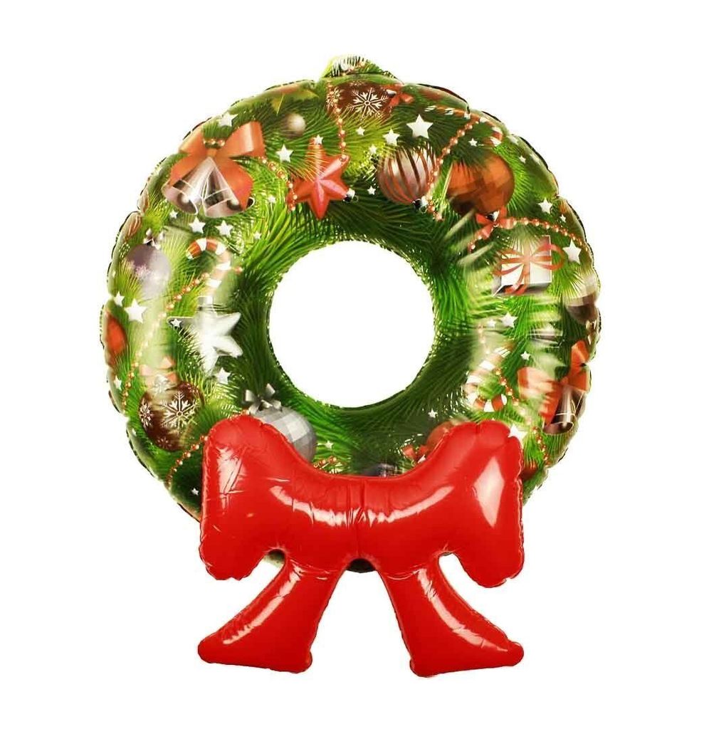 HAAC aufblasbarer Deko Kranz Türkranz Weihnachtstürkranz Baumkugeln bunt 40 cm