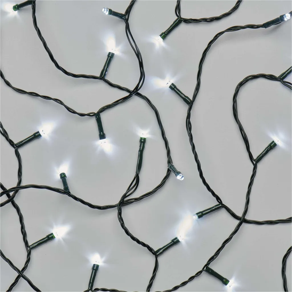 Catena natalizia EMOS LED 12 m, per esterni e interni, bianco freddo, timer D4AC03