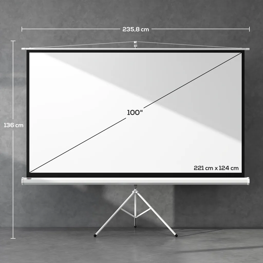 Écran de projection 100 pouces pour soirées ciné et présentations 4K HD - 5