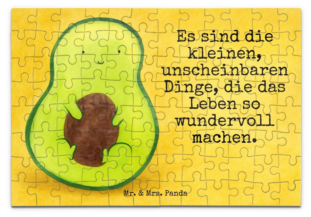 Mr. & Mrs. Panda Puzzle Avocado Kern Design 96 Teile - Weiß - Geschenk, 300, Spruch Leben, 500, 2000, Liebe, Baby, Pflanze, 1500, 1000