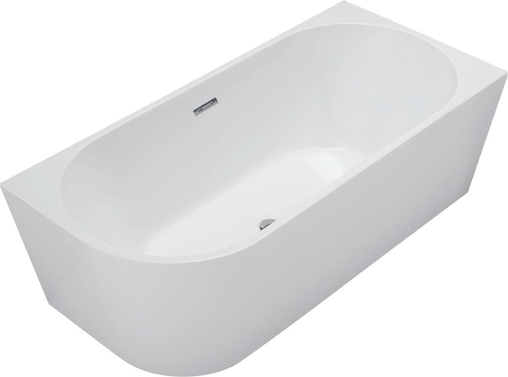 Balneo Eckbadewanne Badewanne Acryl AVOLA 160x80cm Rechts Deckel Klick-Klack Stöpsel silber