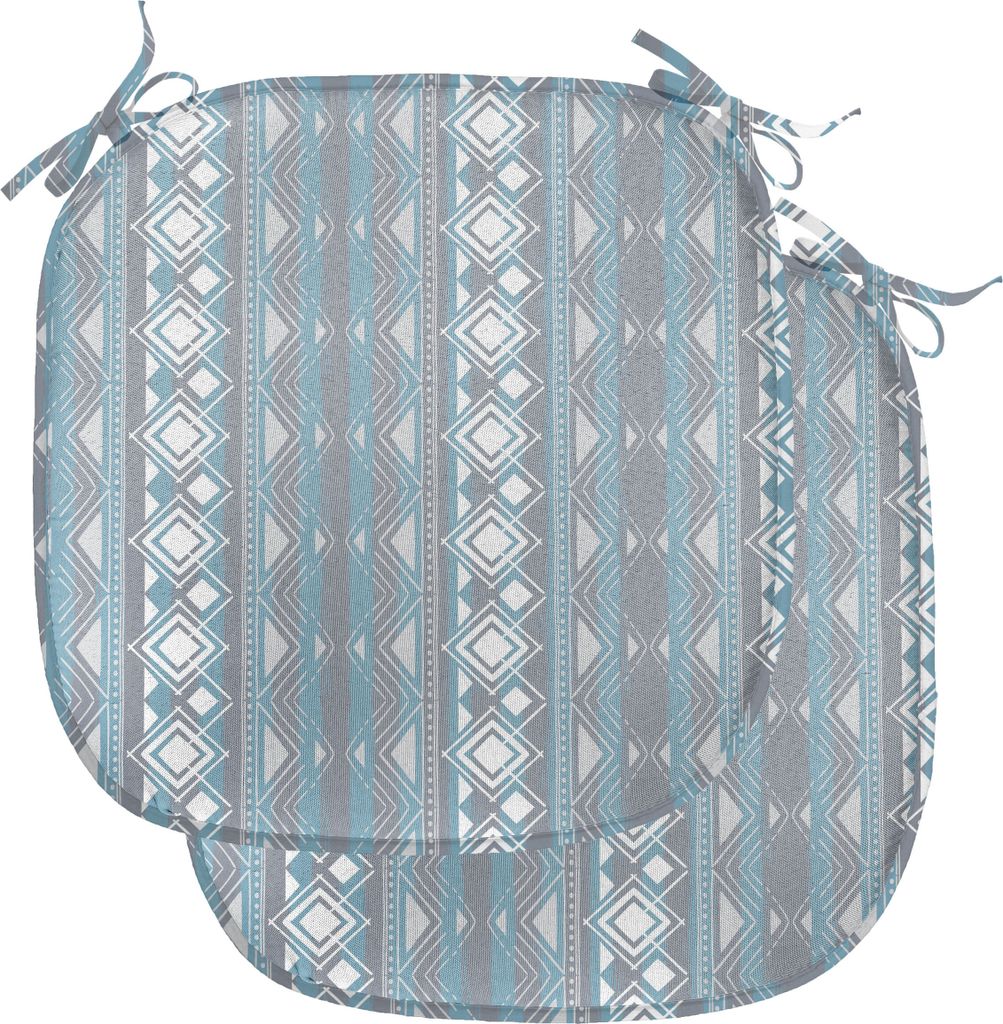ABAKUHAUS Stammes Polster für Esszimmerstühle, Geometrische Border Dots, Dekoratives wasserfestes Kissen mit Riemen für Küchensitze, 40 cm x 40...