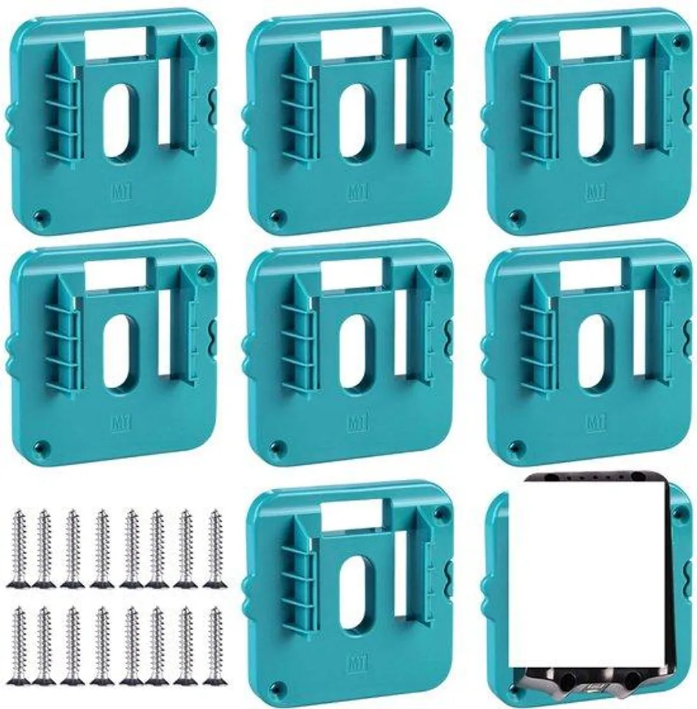 Support pour batteries 18V lot de 8 fixe-batteries mural avec 6 vis