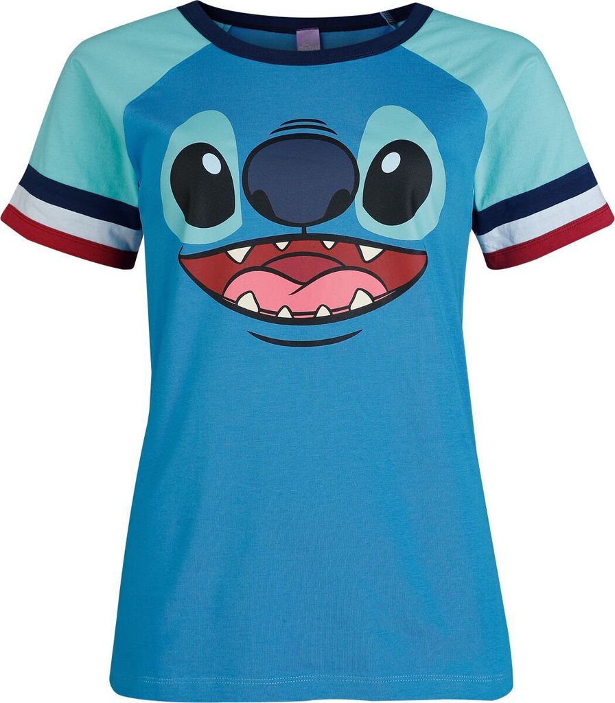Lilo & Stitch T-Shirt Damen Stitch - Face blau M