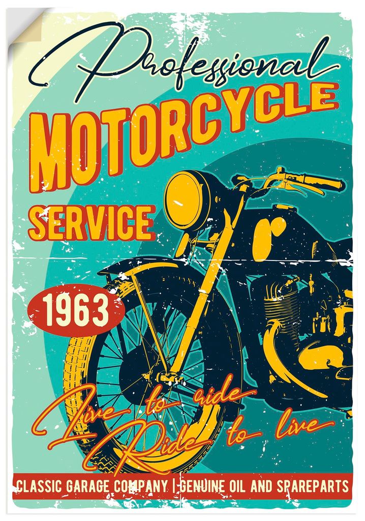ARTland Wandbild, selbstklebend Classic Motorcycles Größe: 50x70 cm