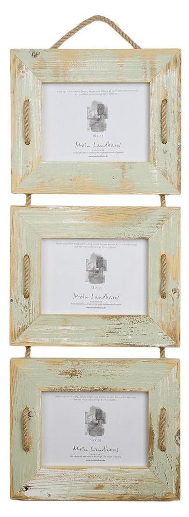 Cornice portafoto Trio 13x18 cm menta/turchese in legno Immagine del prodotto 