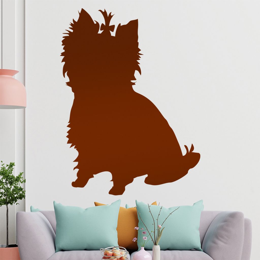 hauptsachebeklebt KIWISTAR Yorkshire Silhouette Wandtattoo in 6 Größen - Wandaufkleber Wall Sticker - Dekoration, Küche, Wohnzimmer, Schlafzimme...