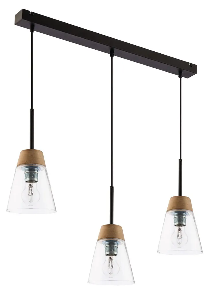 Luminaire suspendu DOMINO 3 lampes pour grand salon sombre IP20