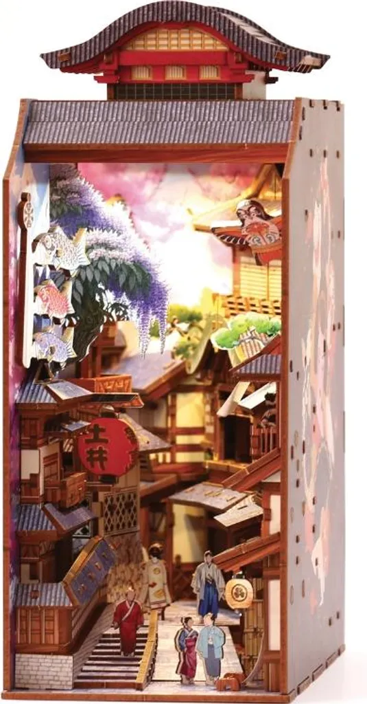 Kit de maquette Book Nook 3D Sakura Lane - Décoration japonaise en bois