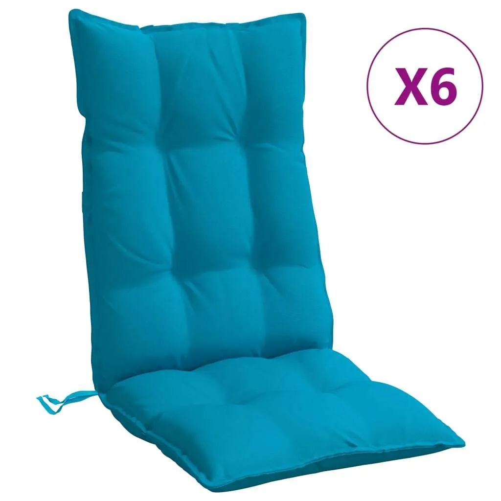 vidaXL Cuscini per schienale alto 6 pz. Tessuto Oxford azzurro