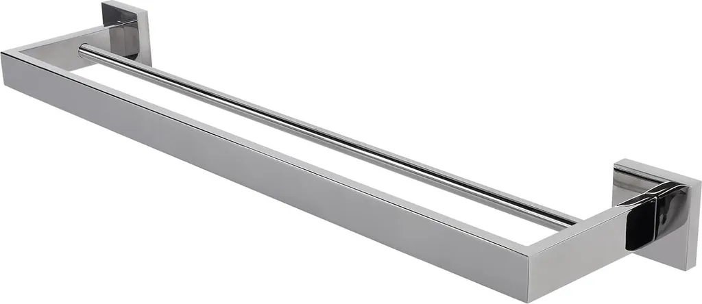 Porte-serviettes double couche mural 40 cm en acier inoxydable chrome