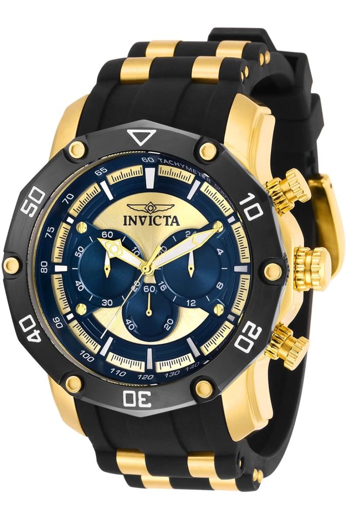 Invicta Pro Diver 30079 Herren uhr - Wasserdicht - Analog - Quarzuhrwerk - Edelstahl mit goldenen zifferblat - 50mm