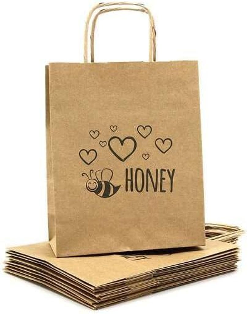 4BEE Papiertüte mit Aufschrift – Einkaufstasche für Produktbild 