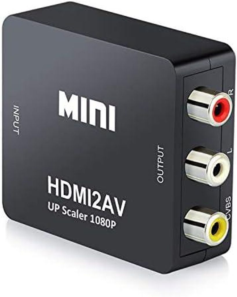 HDMI auf Cinch Adapter, HDMI zu RCA AV Video Audio Konverter mit USB Ladekabel
