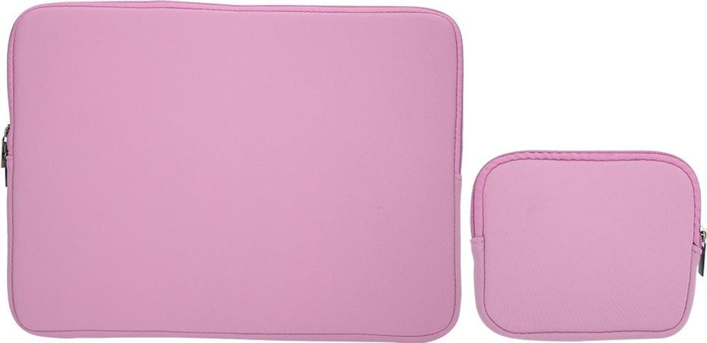 Einfarbige Laptop-Hülle, Notebook-Handtasche, Tragetasche, Netzteiltasche mit Reißverschluss, Pink, 14 Zoll