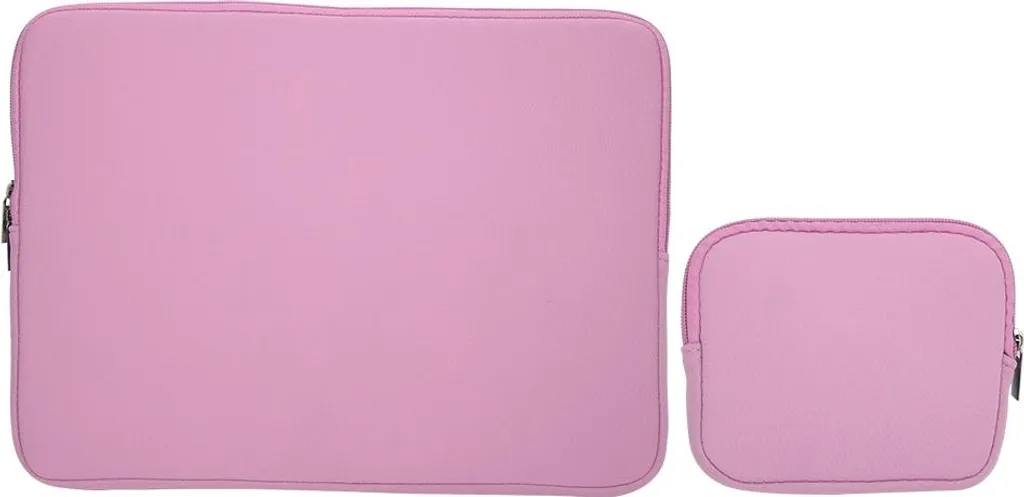 Custodia monocolore per laptop, borsa per notebook, borsa da trasporto, custodia per alimentatore con cerniera, rosa, 14 pollici