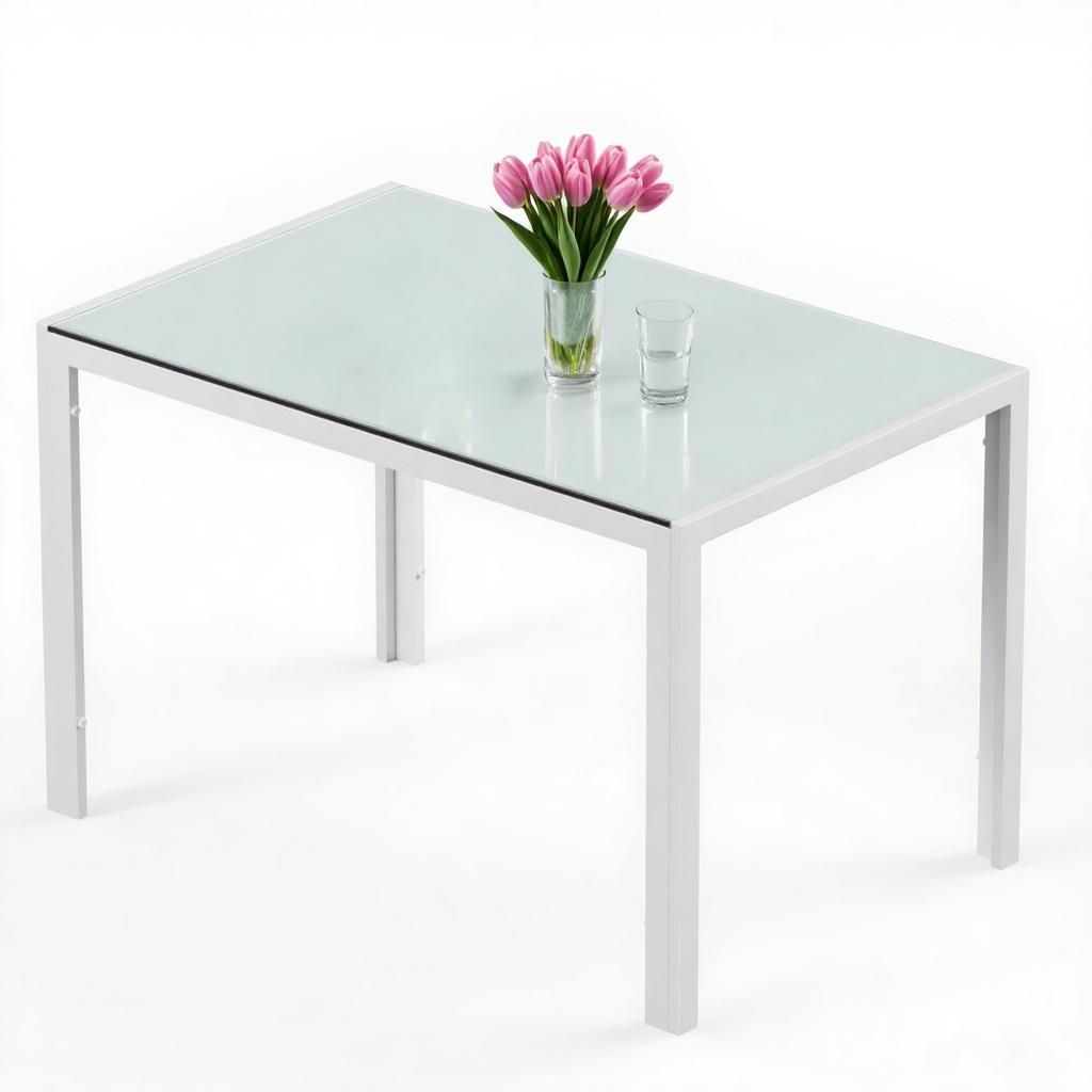 Esstisch BEALIFE 110x70x75 cm mit Sicherheitsglasplatte & Produktbild 
