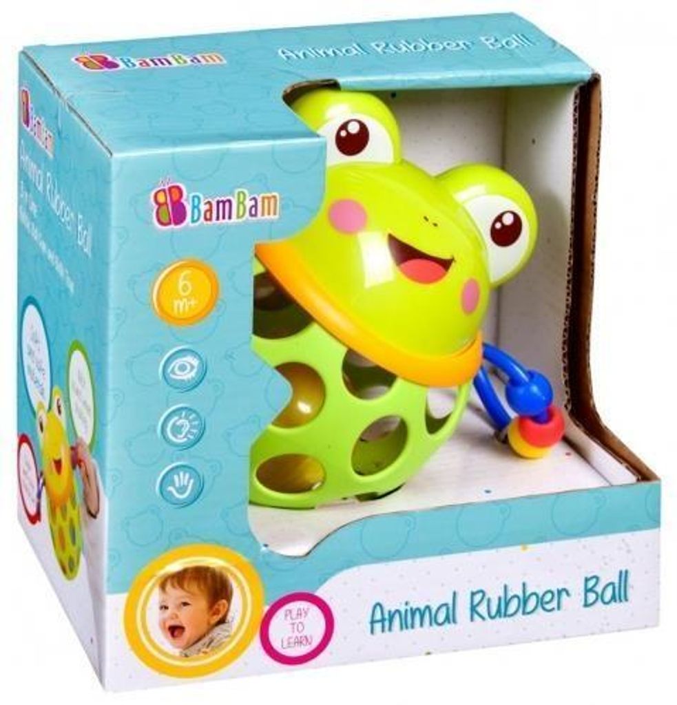 Boule en caoutchouc avec grenouille de bénitier BAM BAM Image du produit 