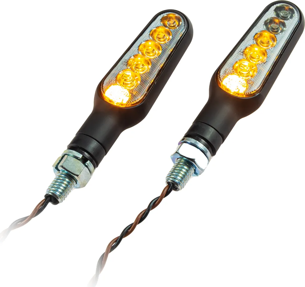 Set di indicatori di direzione universali per moto a LED Stellar sequenziale in alluminio colorato M8 omologato E