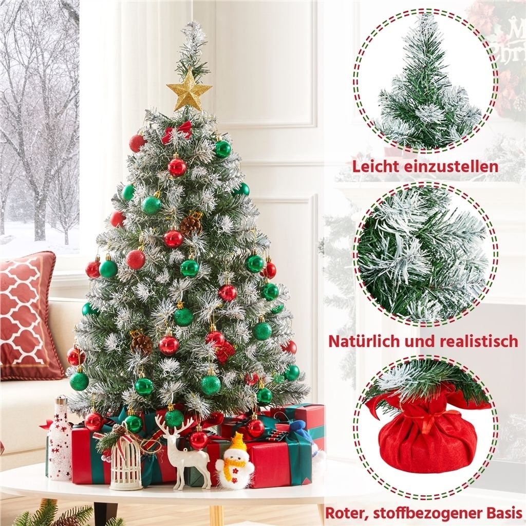 Yaheetech 90 cm Künstlicher Weihnachtsbaum mit Schnee, Produktbild 