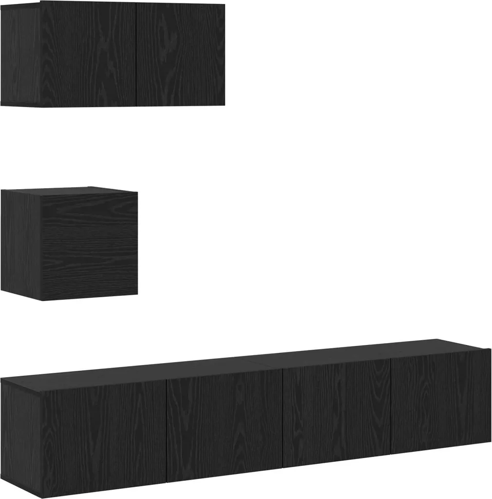Mobili Porta TV Modular vidaXL Rovere Nero - Design Minimal 3 Pz